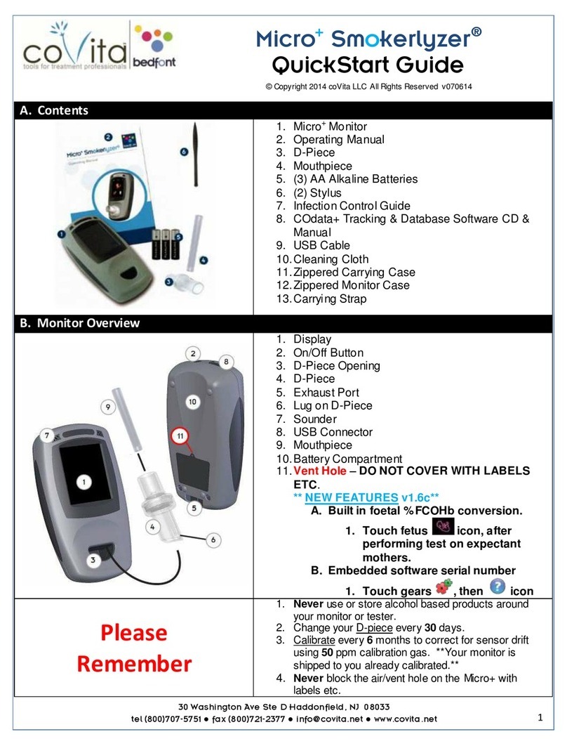 Covita bedfont Micro+ Smokerlyzer quick start guide Covita bedfont Micro+ Smokerlyzer quick start guide