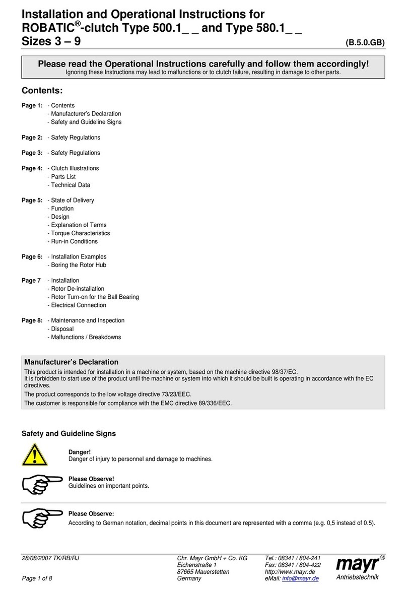 Mayr ROBATIC 500.1 Series Quick start guide