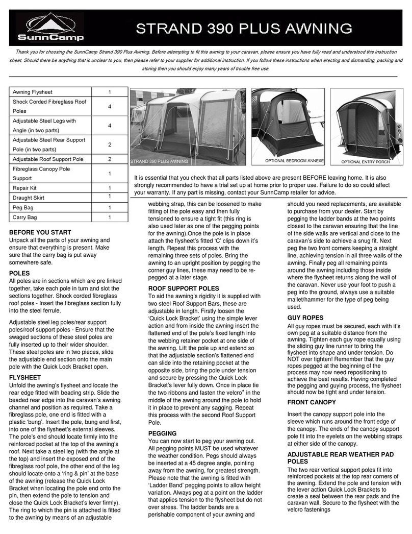 SunnCamp Strand 390 Plus instructions