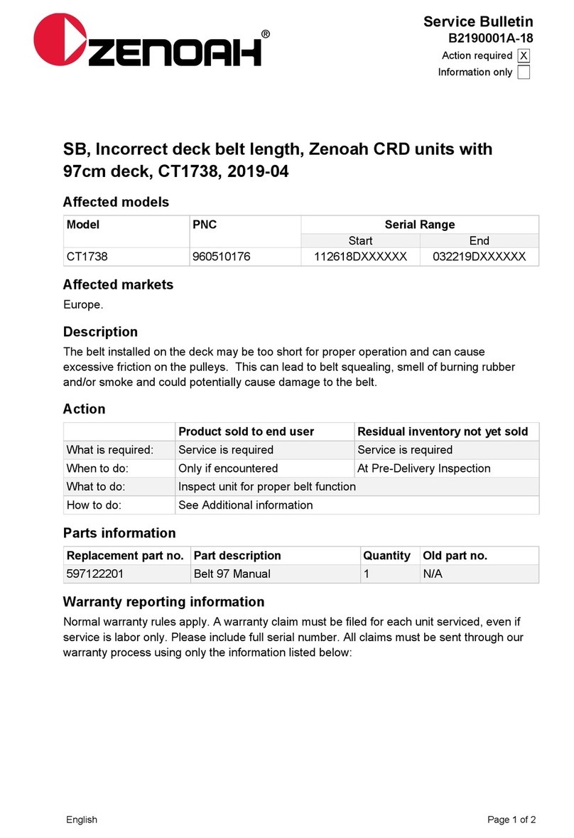 Zenoah CT1738 Service bulletin