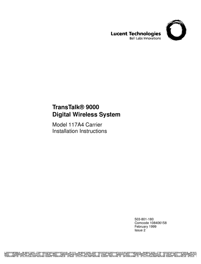 Lucent Technologies TransTalk 9000 installation instructions