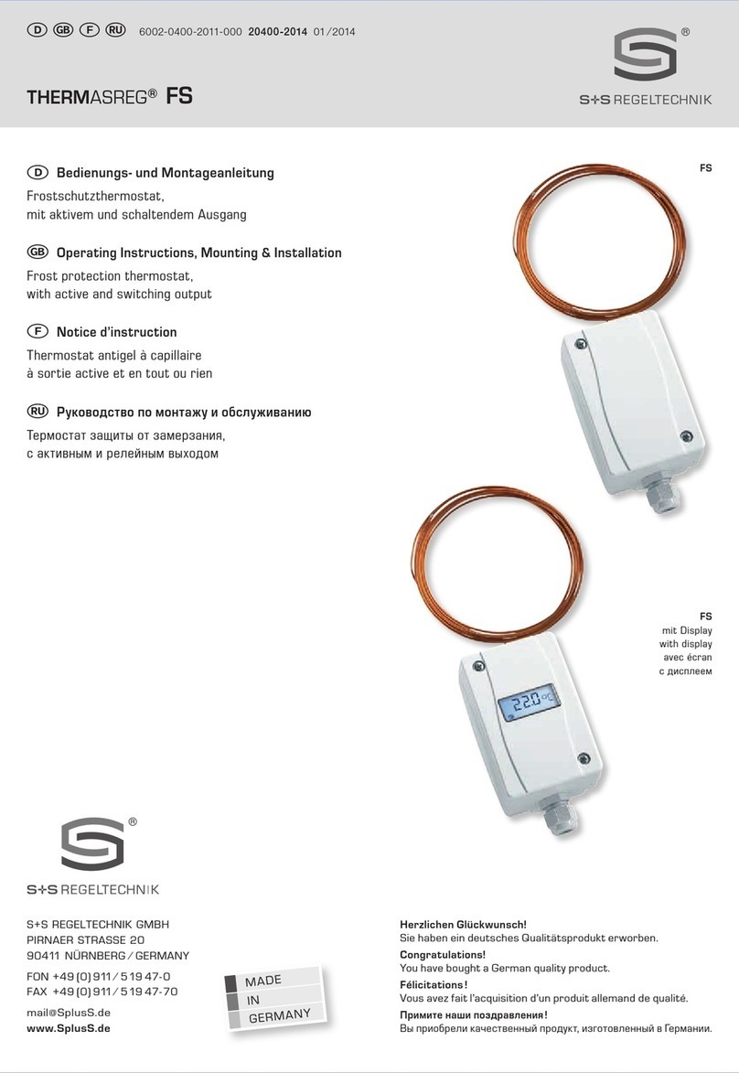 S+S Regeltechnik THERMASREG FS Operating Instructions, Mounting & Installation S+S Regeltechnik THERMASREG FS Operating Instructions, Mounting & Installation