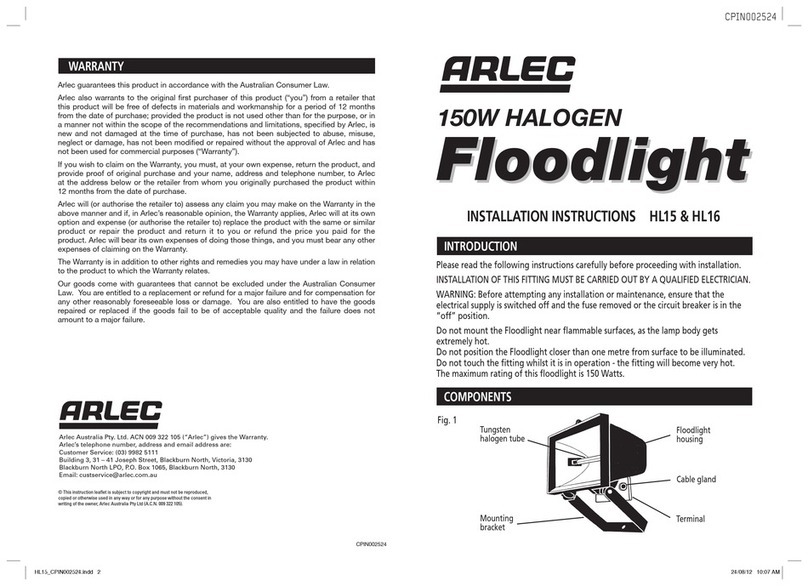 Arlec HL15 installation instructions