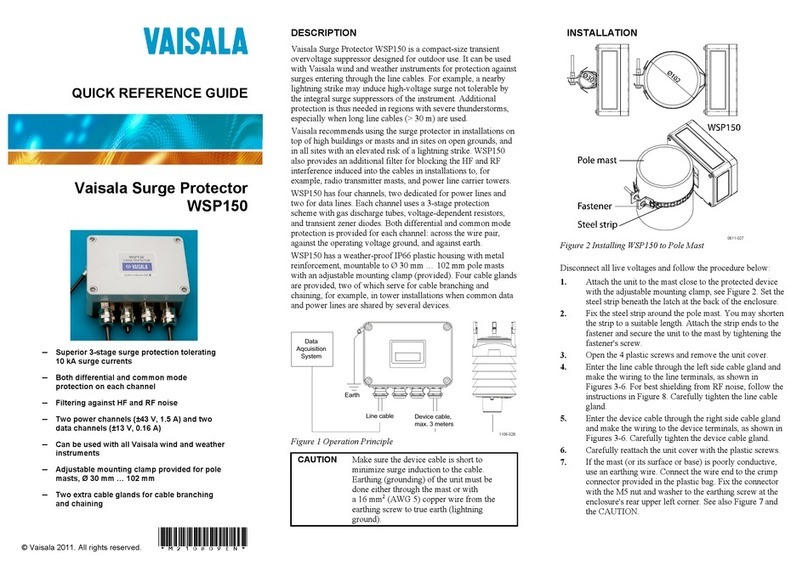 Vaisala WSP150 Quick reference guide