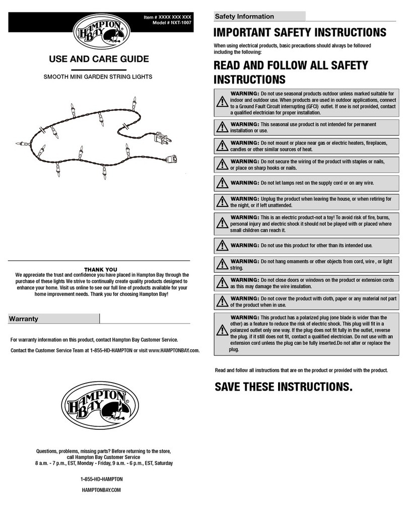 HAMPTON BAY NXT-1007 Use and care guide HAMPTON BAY NXT-1007 Use and care guide