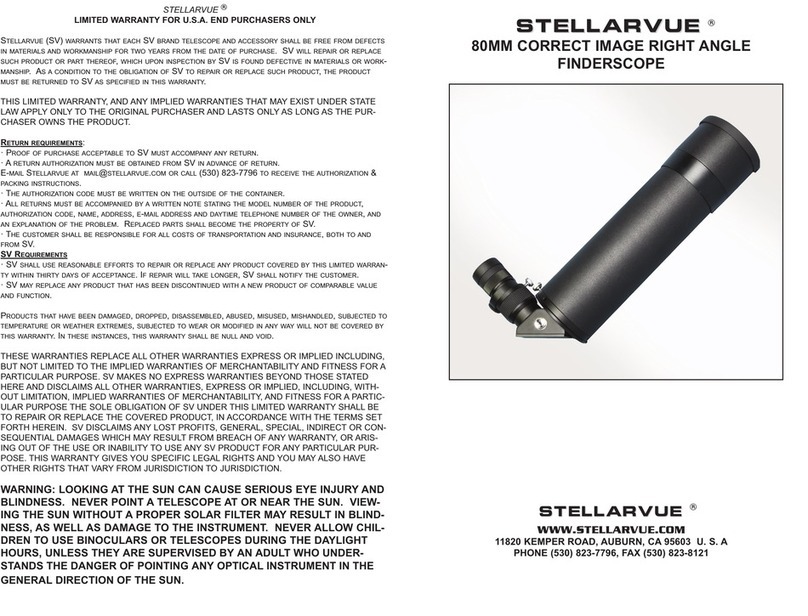Stellarvue F80 Series User manual
