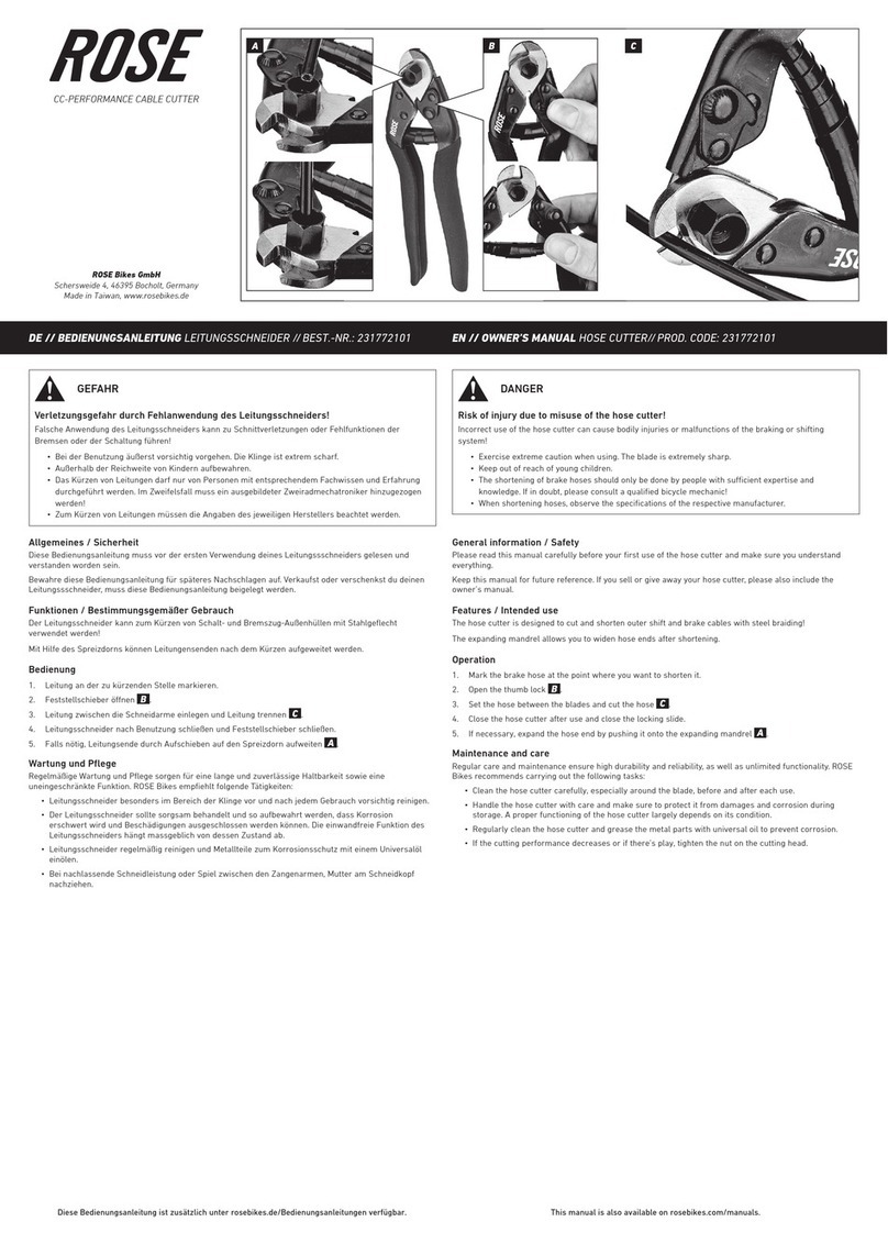 Rose electronics CC-PERFORMANCE owner's manual