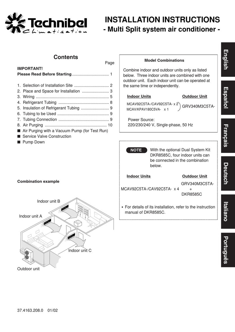 Technibel Climatisation MCAV92C5TA Series User manual