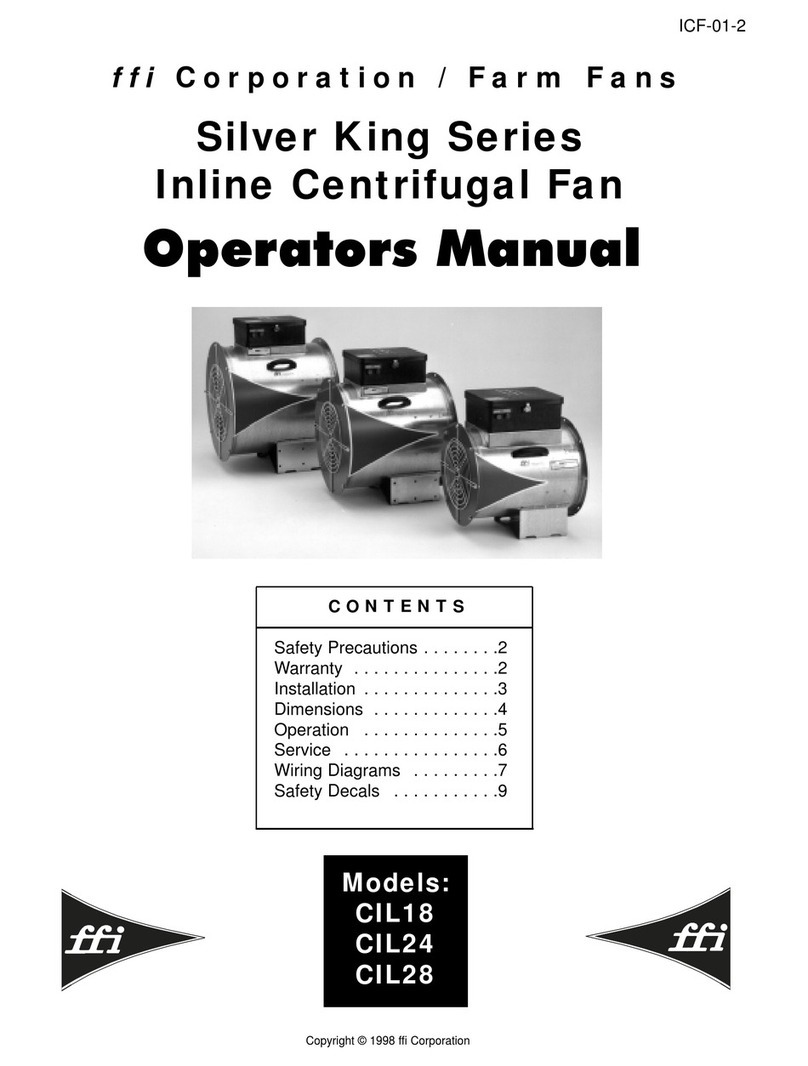 Farm Fans FFI Silver King Series Operator's manual