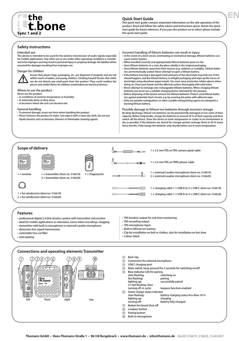 T.BONE 516619 quick start guide