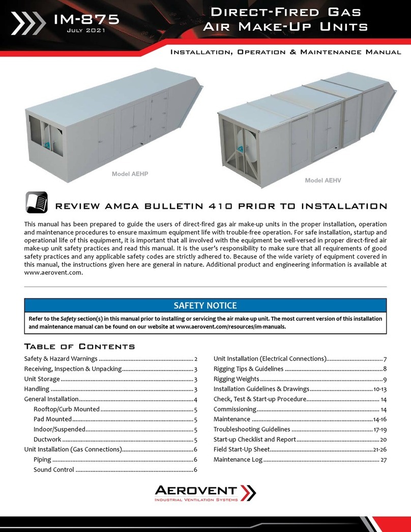 Aerovent AEHP Installation, operation & maintenance manual