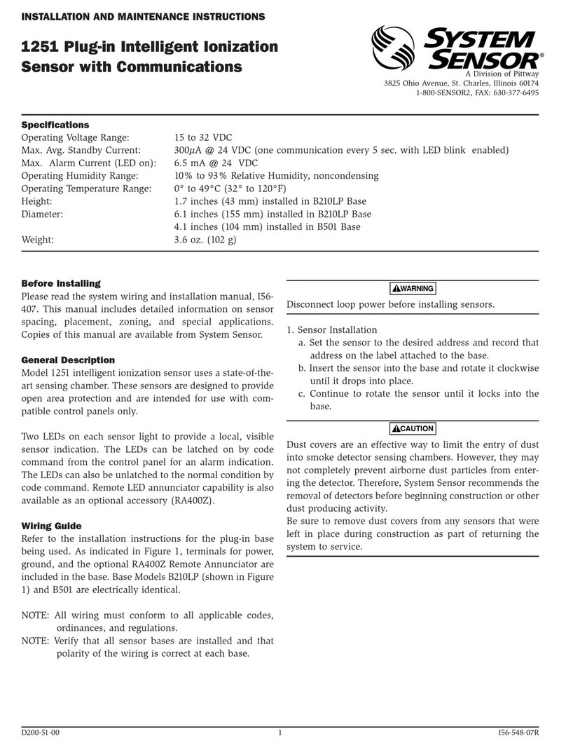 Pittway SYSTEM SENSOR 1251 User manual