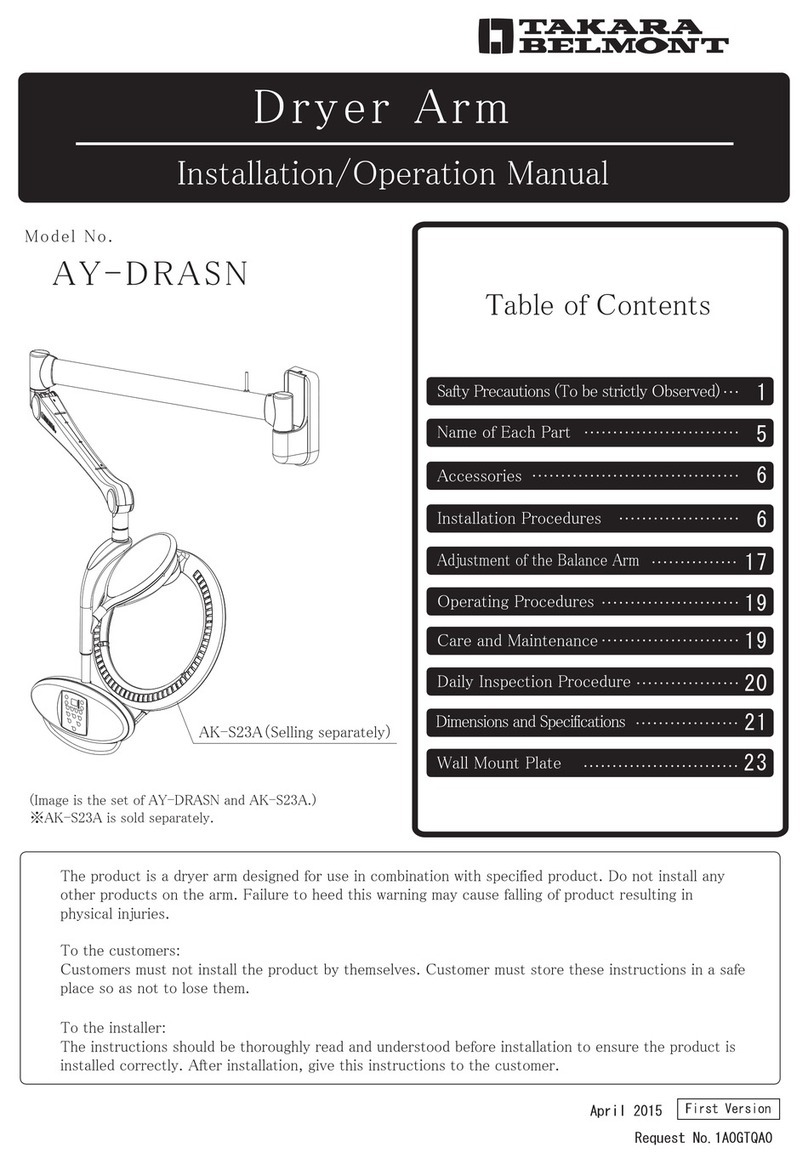 Takara Belmont AY-DRASN Installation & operation manual