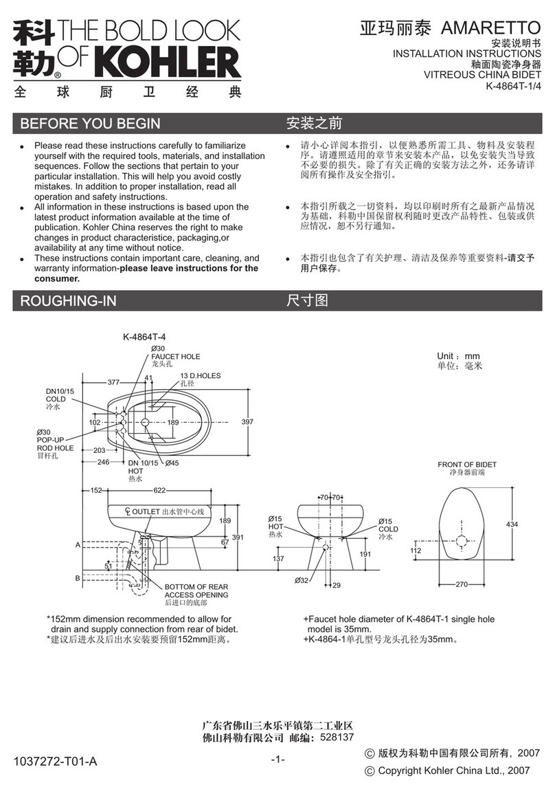 Kohler AMARETTO K-4864T-1/4 User manual
