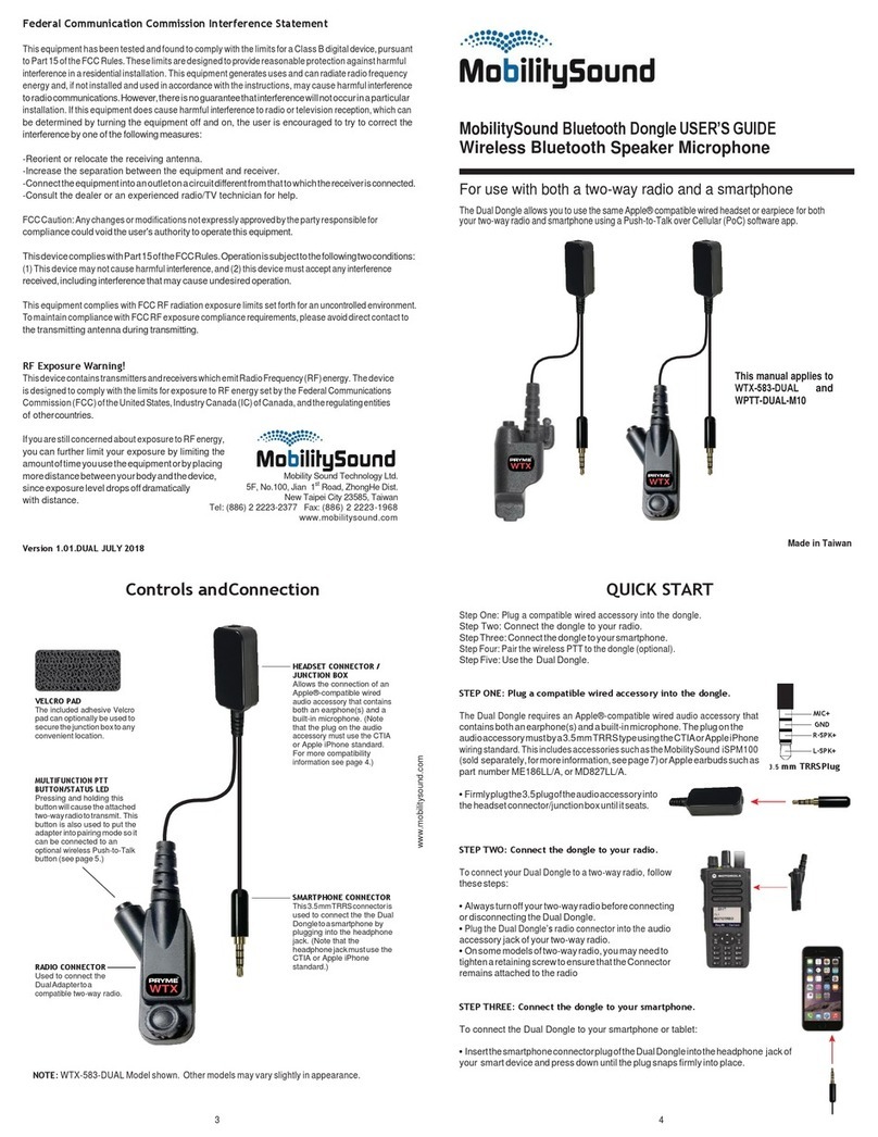 Mobility Sound WTX-583-DUAL quick start