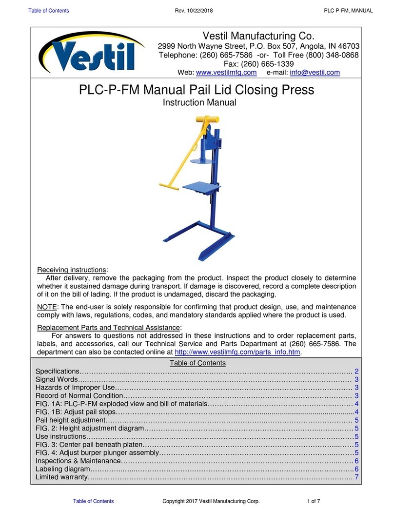 Vestil PLC-P-FM instruction manual