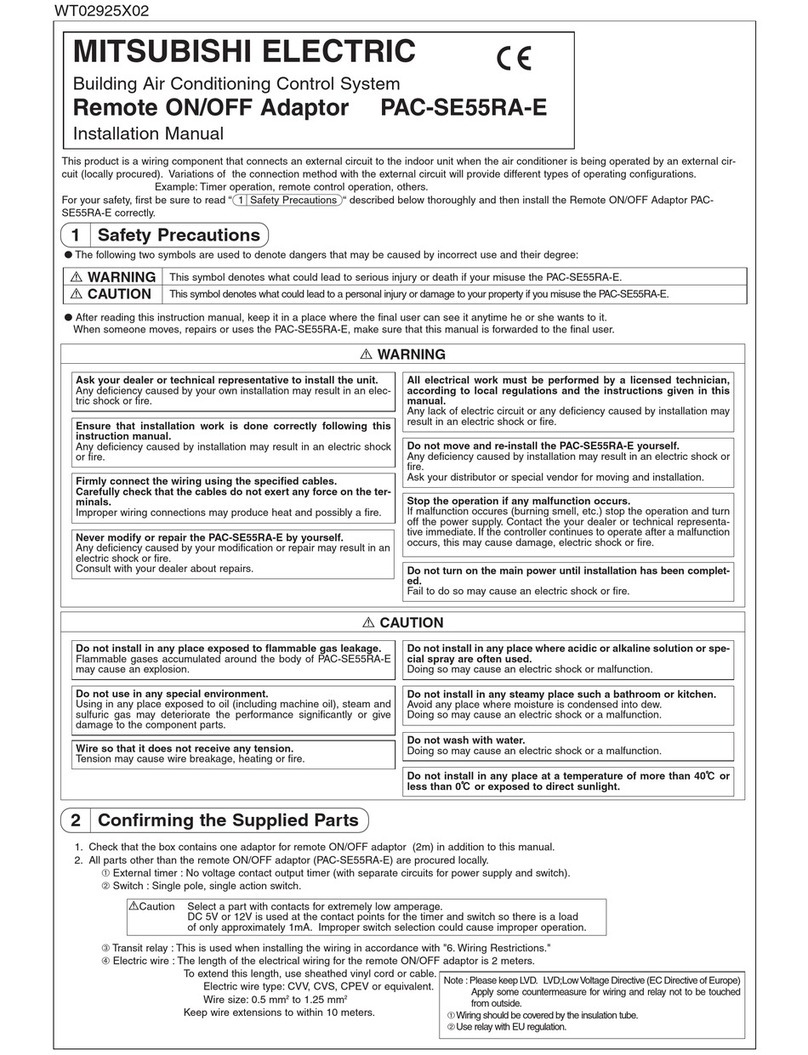 Mitsubishi Electric PAC-SE55RA-E User manual