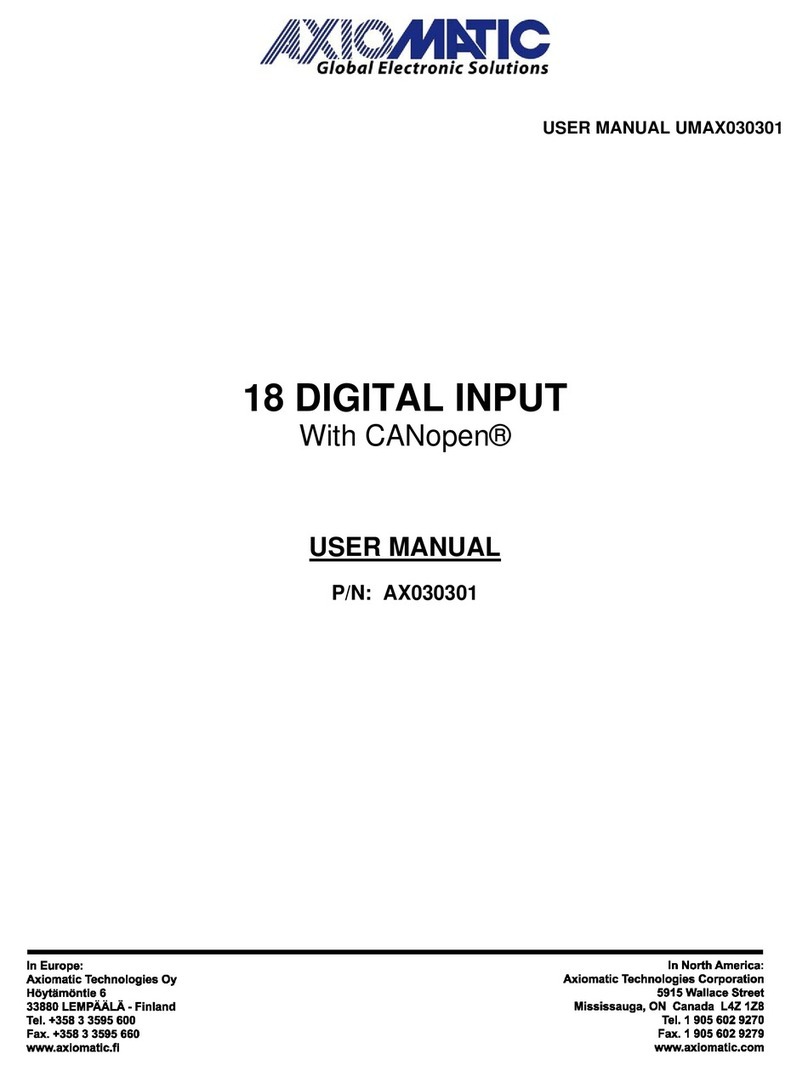 AXIOMATIC AX030301 User manual