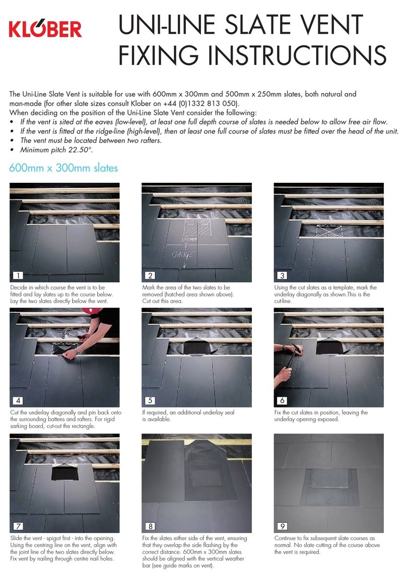 KLOBER Uni-Line Slate Vent Fixing instructions