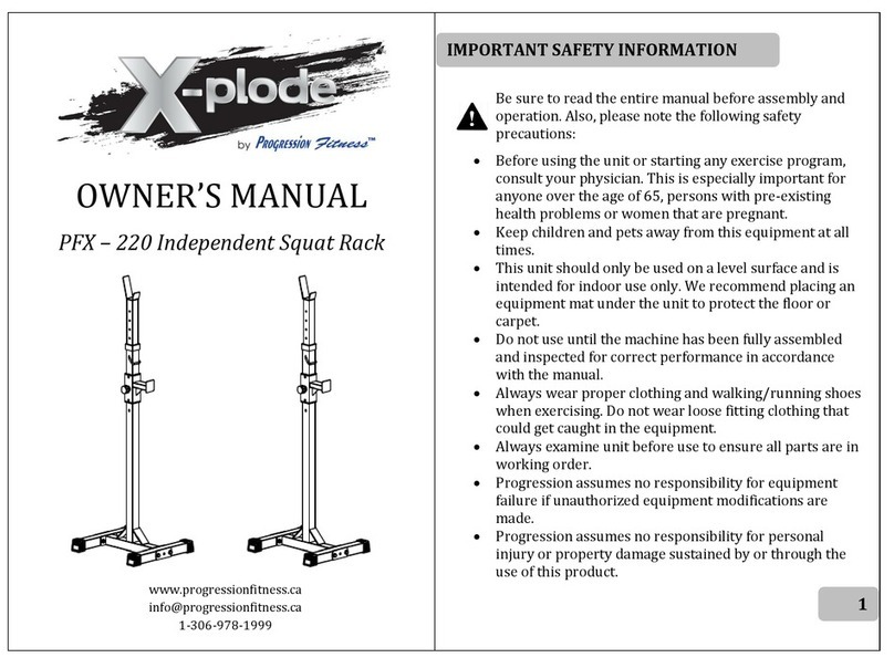 Progression Fitness X-plode PFX – 220 owner's manual