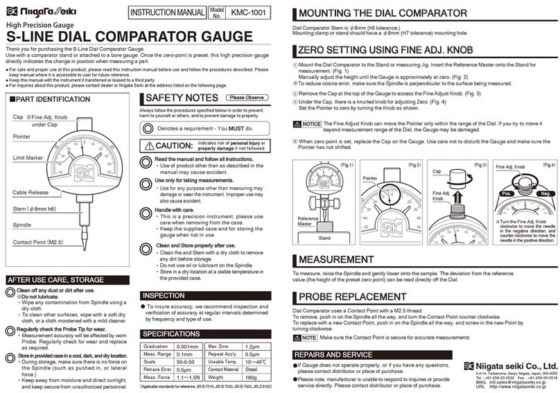 Niigata seiki KMC-1001 User manual