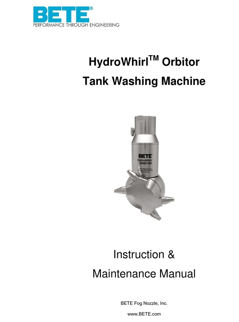 BETE HydroWhirl Orbitor Instruction & maintenance manual