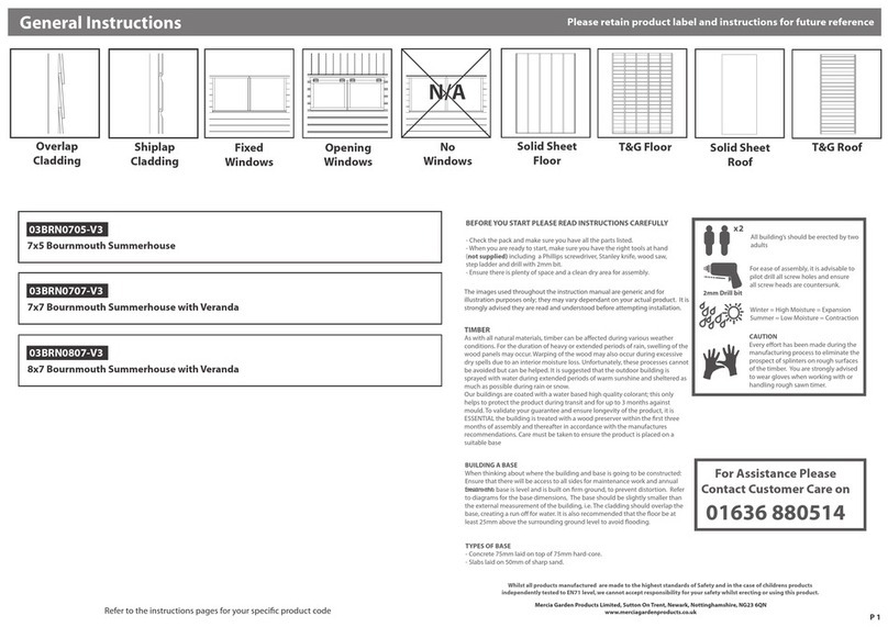 Mercia Garden Products 03BRN0705-V3 General instructions