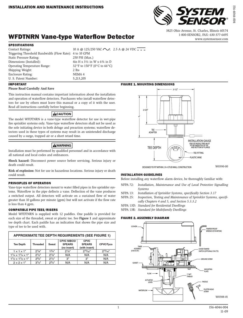 System Sensor WFDTNRN Installation and maintenance instructions System Sensor WFDTNRN Installation and maintenance instructions