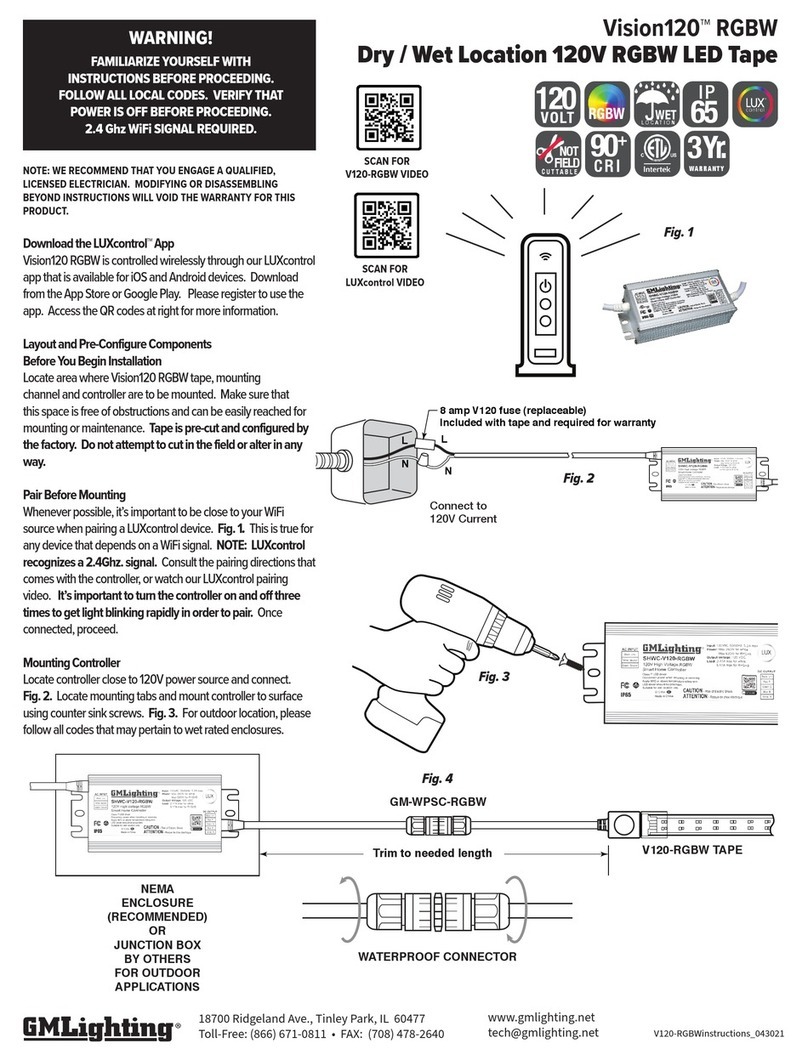 GM Lighting Vision120 RGBW instructions
