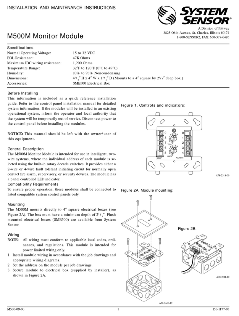 Pittway SYSTEM SENSOR M500M User manual