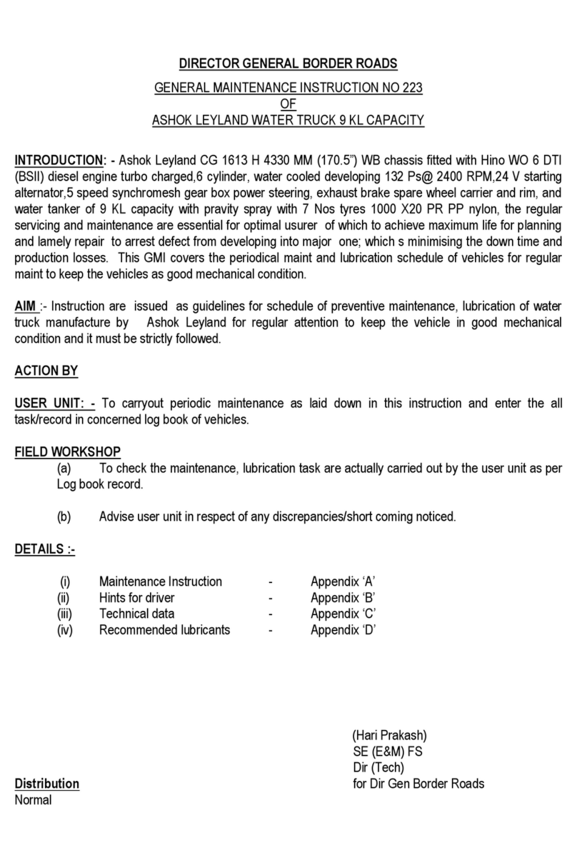 ASHOK LEYLAND CG 1613 H GENERAL MAINTENANCE INSTRUCTION ASHOK LEYLAND CG 1613 H GENERAL MAINTENANCE INSTRUCTION