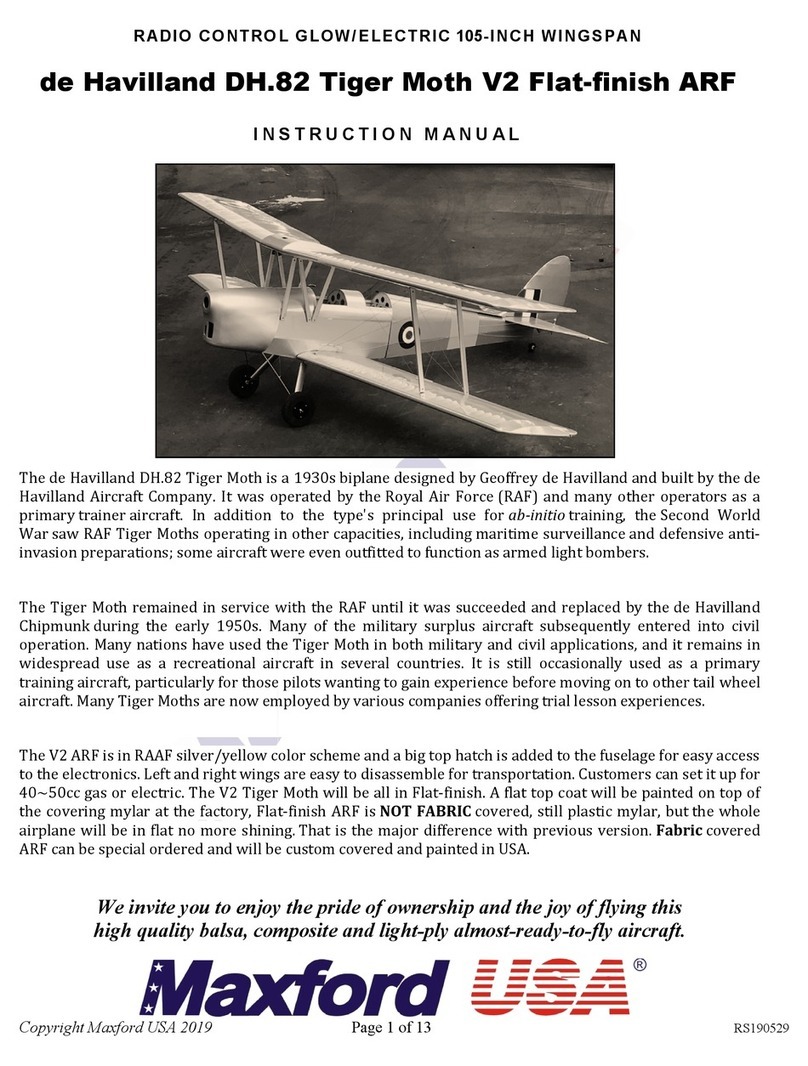 Maxford USA de Havilland DH.82 Tiger Moth V2 instruction manual