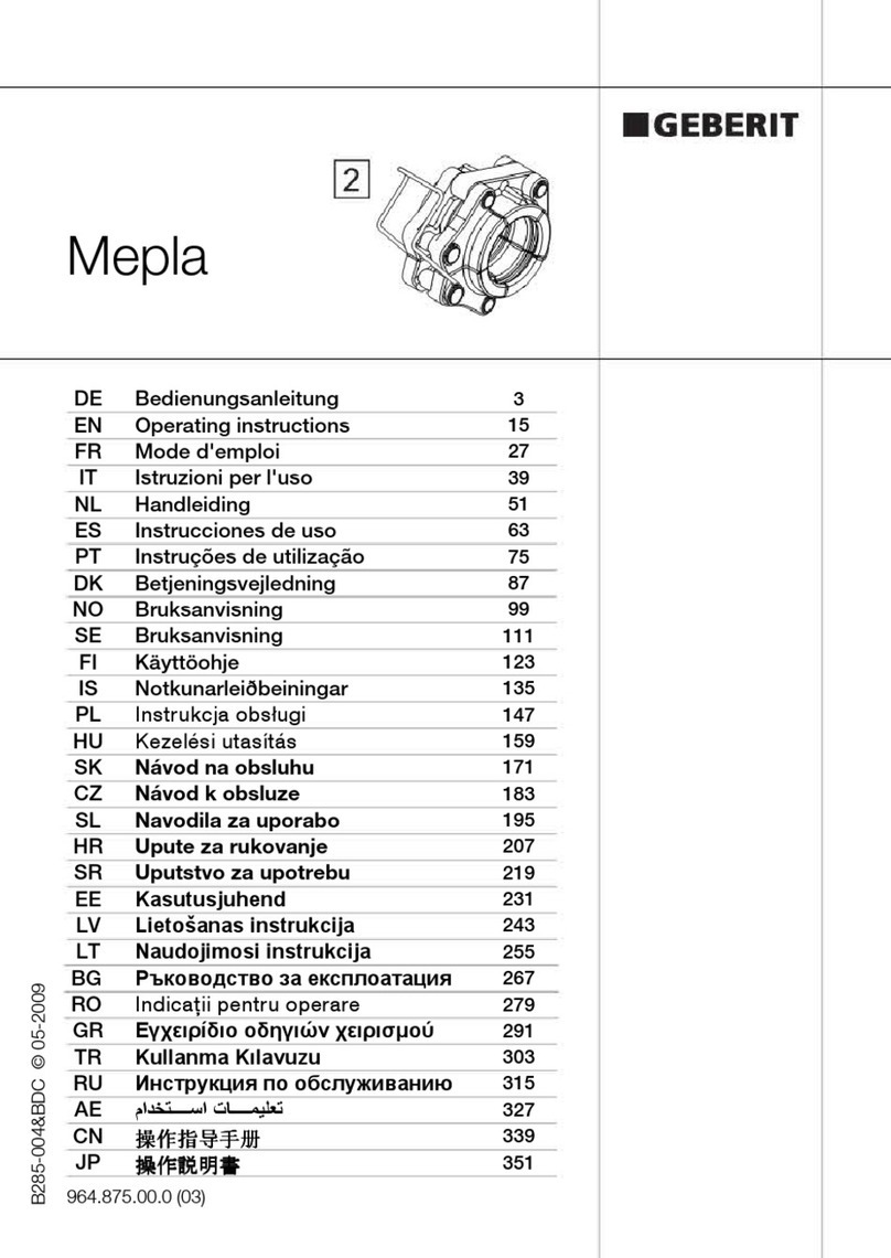 Geberit Mepla operating instructions