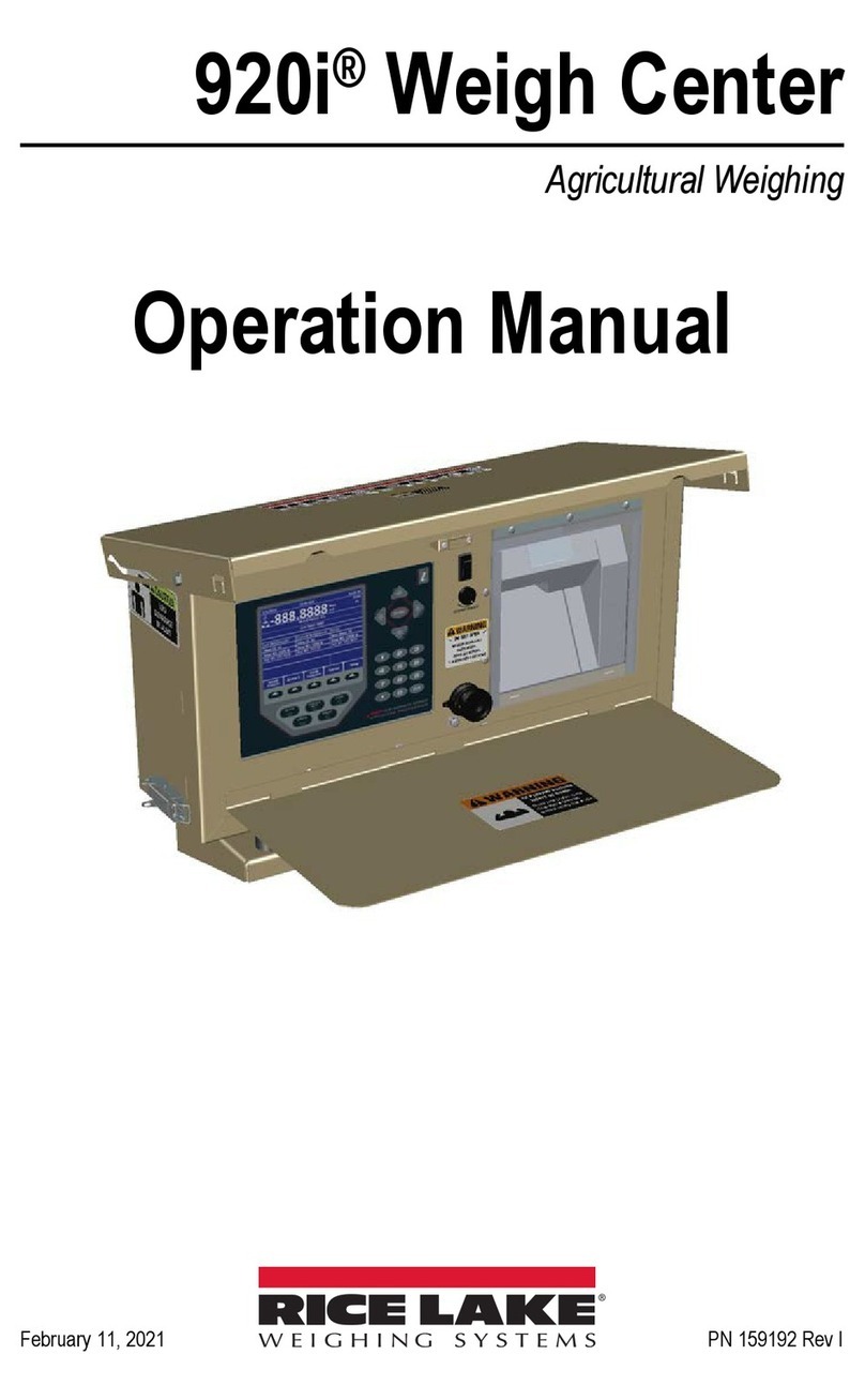 Rice Lake 920i Weighing Center Operation manual