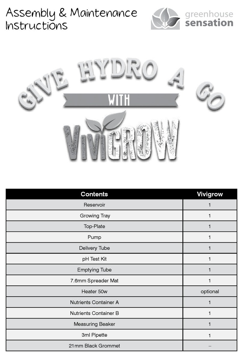 greenhouse sensation Vivigrow Assembly & Maintenance Instructions greenhouse sensation Vivigrow Assembly & Maintenance Instructions