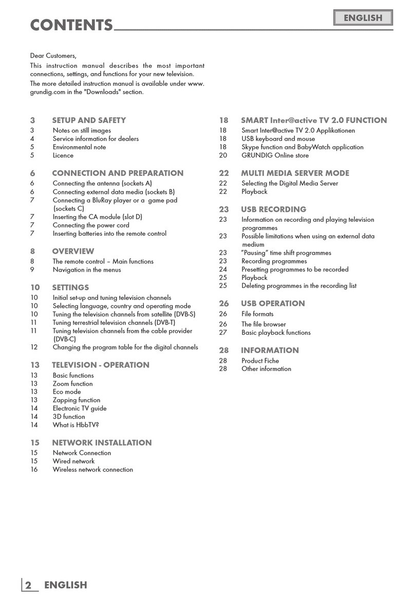 Grundig New York 55 CLE 9385 SL User manual
