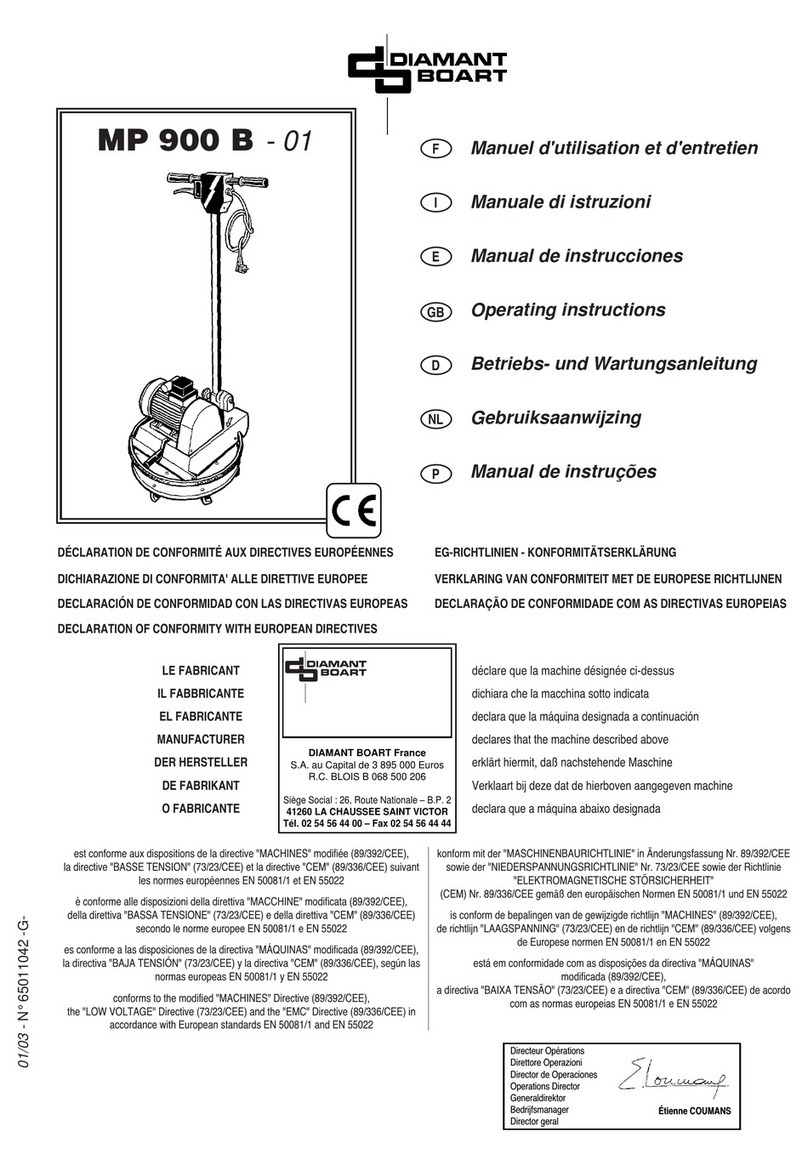 Diamant Boart MP 900 B operating instructions