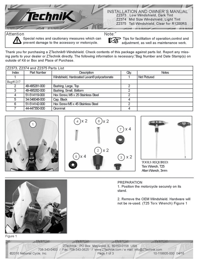 ZTechnik Z2373 Installation instructions
