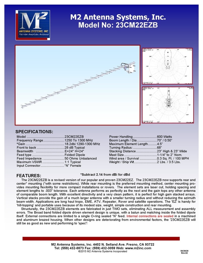 M2 Antenna Systems 23CM22EZB User manual