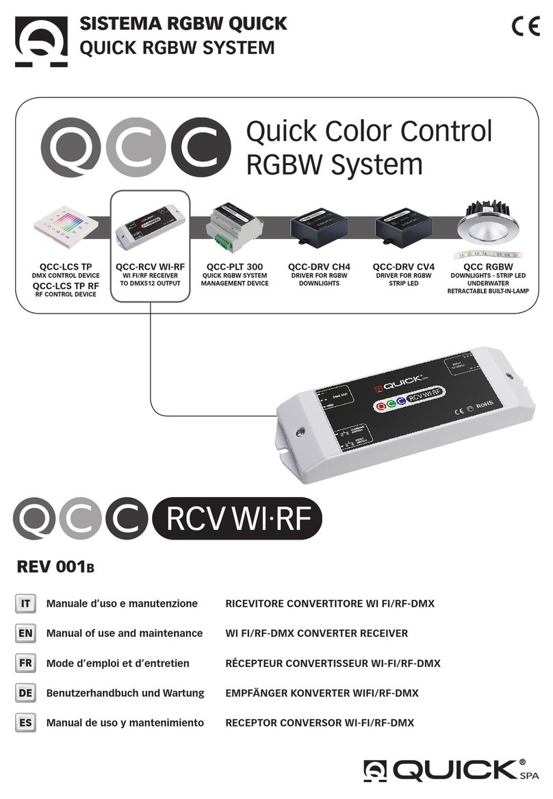 Quick RCV WI RF Manual of use and maintenance