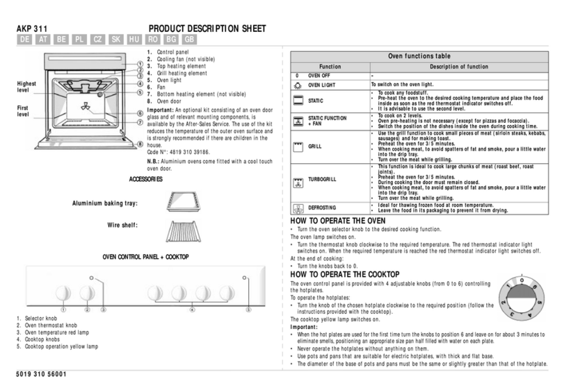 Whirlpool AKP 311 Product description sheet