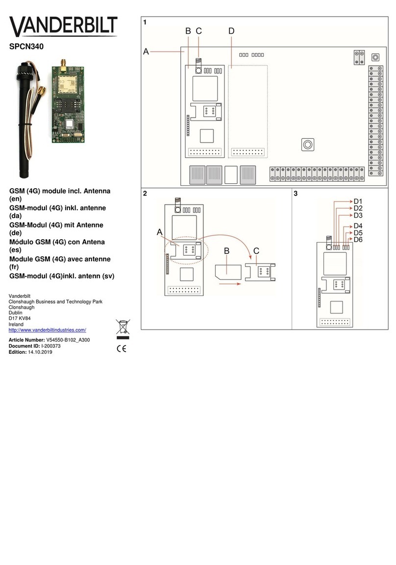 Vanderbilt SPCN340 instructions