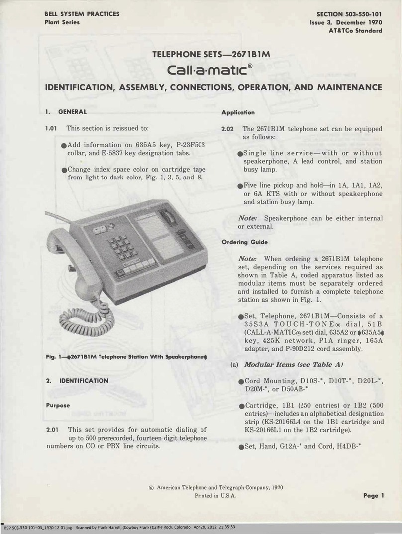 AT&T Call-a-matlc 2671B1M Instruction manual AT&T Call-a-matlc 2671B1M Instruction manual
