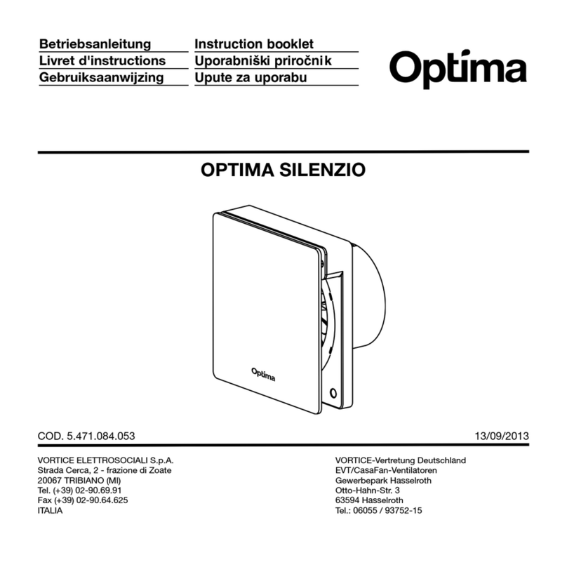 Vortice OPTIMA SILENZIO User manual