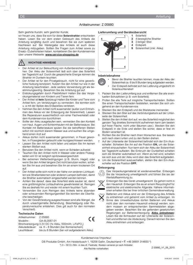 DS Produkte Z 05880 instructions