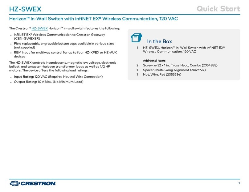 Crestron Horizon HZ-SWEX User manual