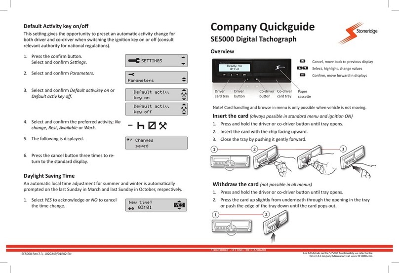 Stoneridge SE5000 User manual