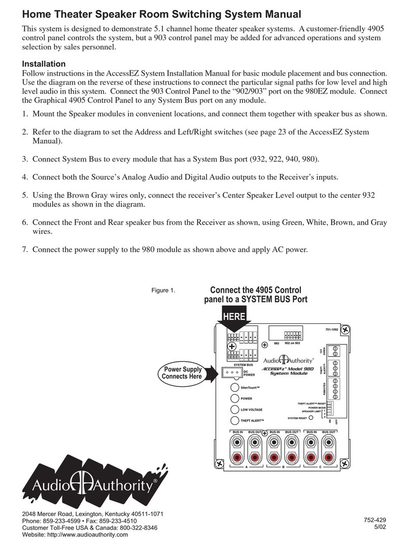 Audio Authority 4905 manual