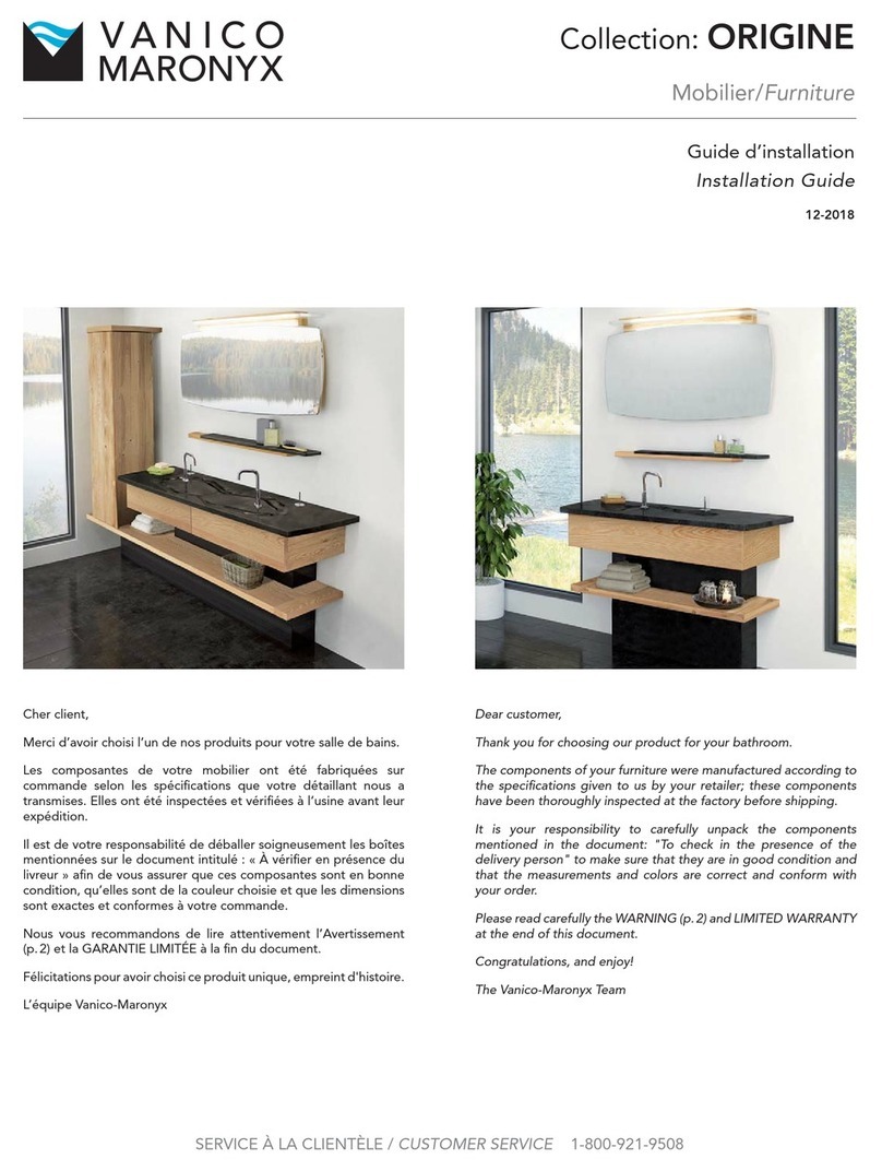 Vanico Maronyx ORIGINE ESKR-1 installation guide Vanico Maronyx ORIGINE ESKR-1 installation guide