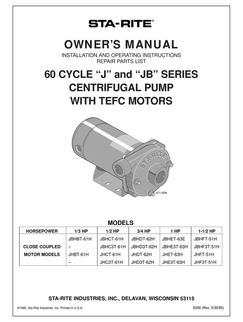 STA-RITE J Series User manual